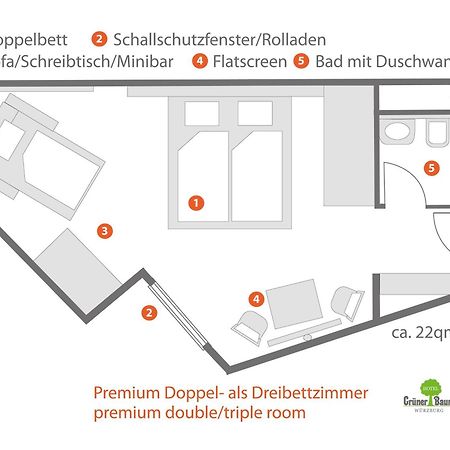 Hotel Gruner Baum Würzburg Eksteriør billede