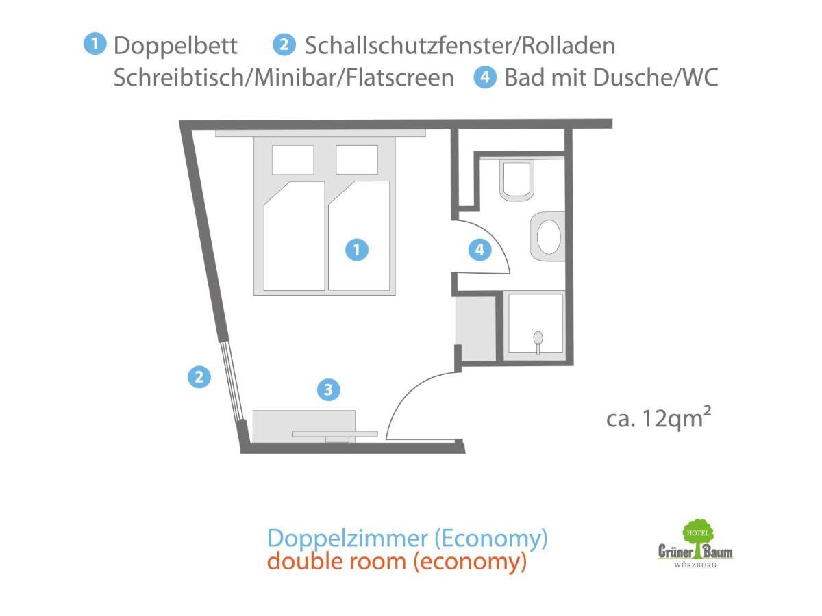 Hotel Gruner Baum Würzburg Eksteriør billede